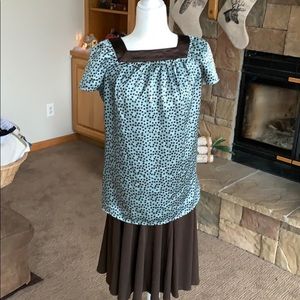 Comfy Cute polka dot skirt blouse set